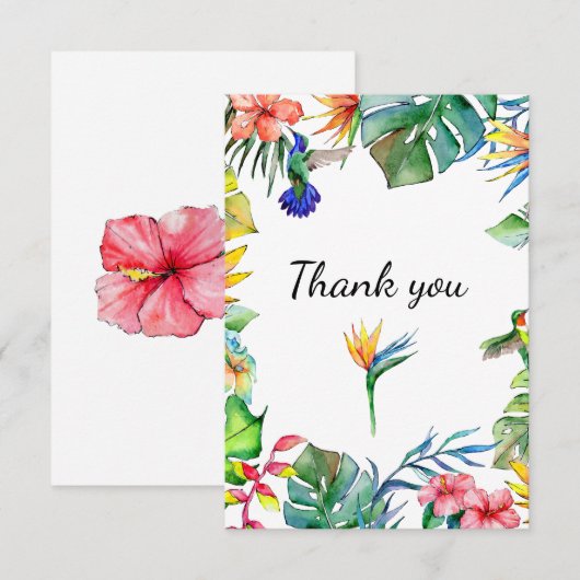 Tropisch paradijsthema bedankkaart (Voorkant / Achterkant)