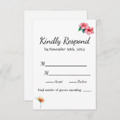 Tropisch paradijsthema RSVP kaartje (Voorkant / Achterkant)
