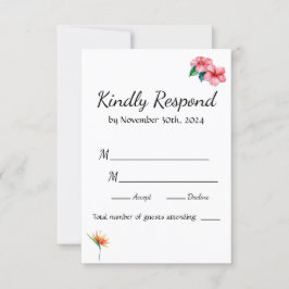 Tropisch paradijsthema RSVP kaartje