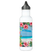 Tropisch Paradise Beach Floral Hawaiian Waterfles (Links)