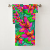 Tropisch paradise Floral Pattern Bad Handdoek (Insitu)