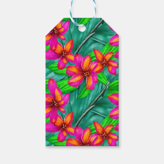 Tropisch paradise Floral Pattern Cadeaulabel (Voorkant)