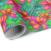 Tropisch paradise Floral Pattern Cadeaupapier (Rol Hoek)