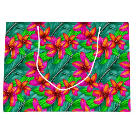Tropisch paradise Floral Pattern Groot Cadeauzakje (Voorkant)
