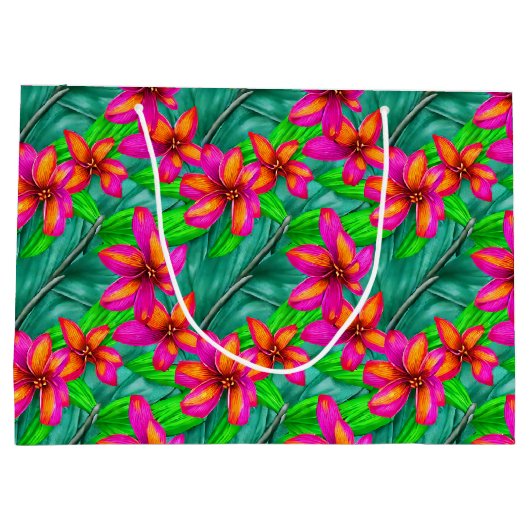 Tropisch paradise Floral Pattern Groot Cadeauzakje (Achterkant)
