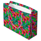 Tropisch paradise Floral Pattern Groot Cadeauzakje (Achterkant Gekanteld)