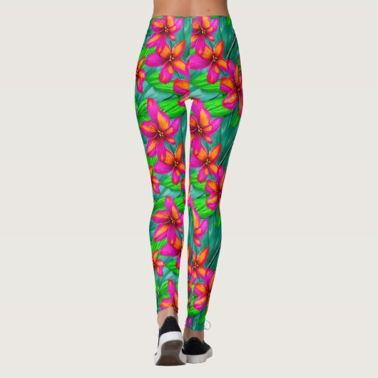 Tropisch paradise Floral Pattern Leggings (Achterkant)