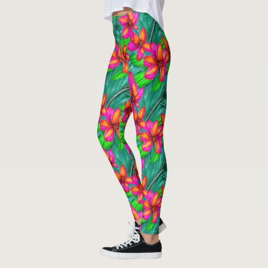 Tropisch paradise Floral Pattern Leggings (Links)