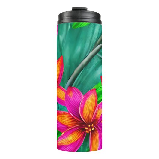 Tropisch paradise Floral Pattern Thermosbeker (Voorkant)