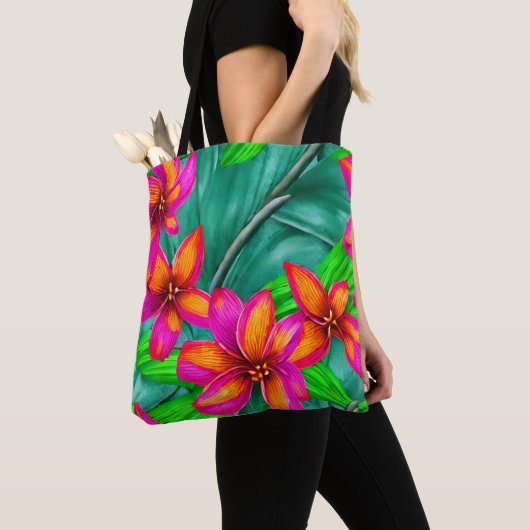 Tropisch paradise Floral Pattern Tote Bag (Dichtbij)