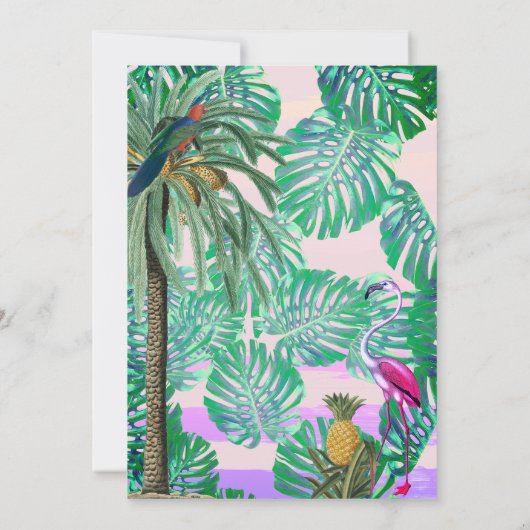 Tropisch Paradise Greenery Boho Baby shower Kaart (Achterkant)