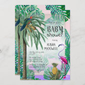 Tropisch Paradise Greenery Boho Baby shower Kaart (Voorkant / Achterkant)