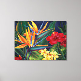 Tropisch paradise Hawaiian 3-paneldoek Canvas Afdruk