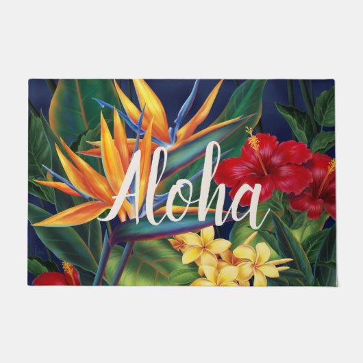 Tropisch Paradise Hawaiian Floral Aloha Deurmat (Voorkant)