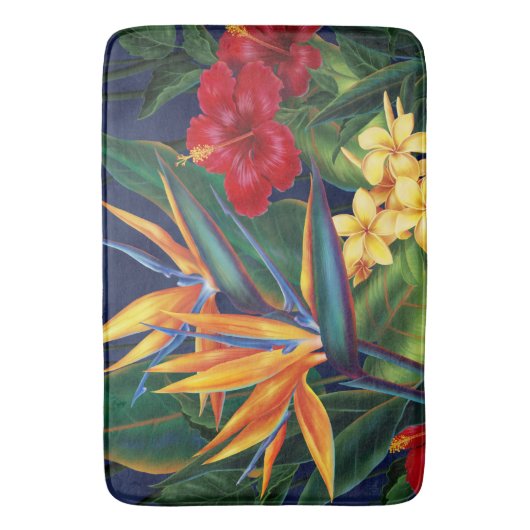 Tropisch Paradise Hawaiian Floral Badmat (Voorkant Verticaal)