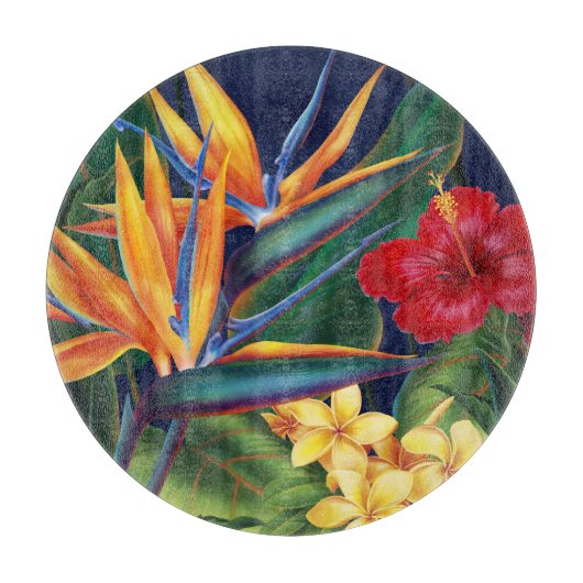 Tropisch paradise Hawaiian Floral Cutting Board Snijplank (Voorkant)