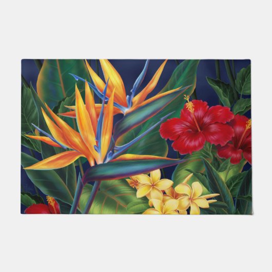 Tropisch Paradise Hawaiian Floral Deurmat (Voorkant)