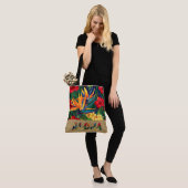 Tropisch Paradise Hawaiian Floral Faux Appliqué Tote Bag (Op model)