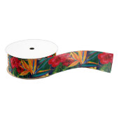 Tropisch Paradise Hawaiian Floral Grosgrain Lint (Spoel)