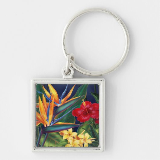 Tropisch paradise hawaiian Floral Keyings Sleutelhanger (Voorkant)