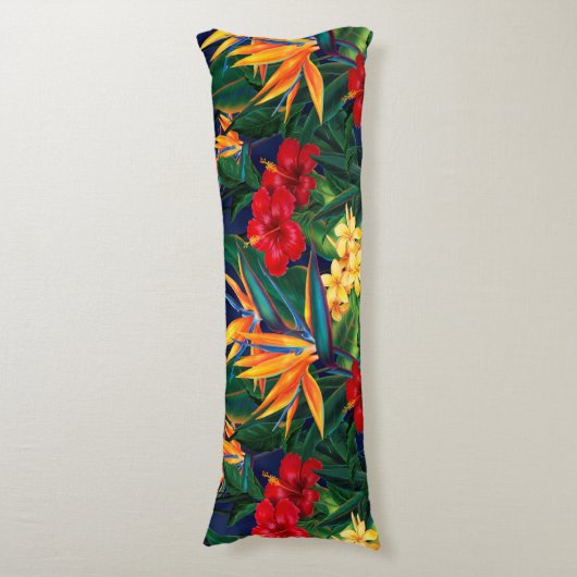 Tropisch Paradise Hawaiian Floral Lichaamskussen (Voorkant Verticaal)