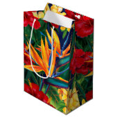 Tropisch Paradise Hawaiian Floral Medium Cadeauzakje (Voorkant Gekanteld)