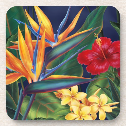 Tropisch paradise hawaiian Floral Onderzetters (Voorkant)