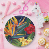 Tropisch Paradise Hawaiian Floral Papieren Bordje (Feest)
