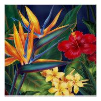 Tropisch paradise hawaiian Floral Posters