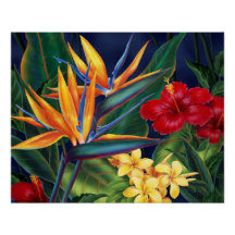 Tropisch paradise hawaiian Floral Posters