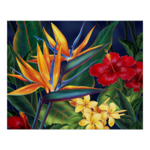 Tropisch paradise hawaiian Floral Posters