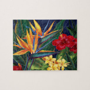 Tropisch Paradise Hawaiian Floral Puzzle met tin Legpuzzel