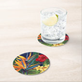 Tropisch Paradise Hawaiian Floral Ronde Kartonnen Onderzetter (Insitu)