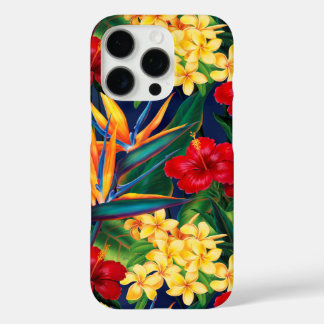 Tropisch paradise Hawaiian Floral Verticaal iPhone 16 Pro Hoesje