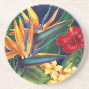 Tropisch Paradise Hawaiian Floral Zandsteen Onderzetter
