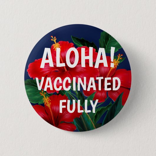 Tropisch paradise Hawaiian Hibiscus gevaccineerd Ronde Button 5,7 Cm (Voorkant)