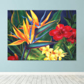 Tropisch paradise Hawaiian Large Wrapped Canvas (Insitu (Houten vloer))