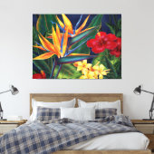 Tropisch paradise Hawaiian Large Wrapped Canvas Afdruk (Insitu (Slaapkamer))