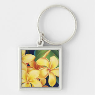 Tropisch paradise Hawaiian Plumeria Keyringen Sleutelhanger