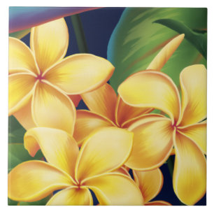 Tropisch paradise Hawaiian Plumeria Tiles & Trivet Tegeltje