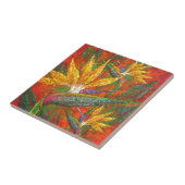 Tropisch paradise Hawaiian Red Floral Tegeltje (Zijkant)