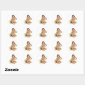 Tropisch Paradise Island Girl Ronde Sticker (Vel)