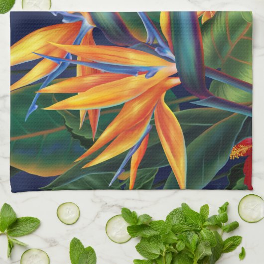 Tropisch paradise keukenhanddoek (Gevouwen)