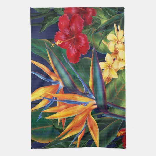 Tropisch paradise keukenhanddoek (Verticaal)