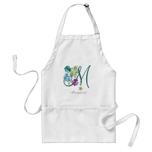 Tropisch paradise monogram naam Margaret Standaard Schort (Voorkant)