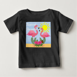Tropisch Paradise Pink Flamingo - Baby Fine Jersey