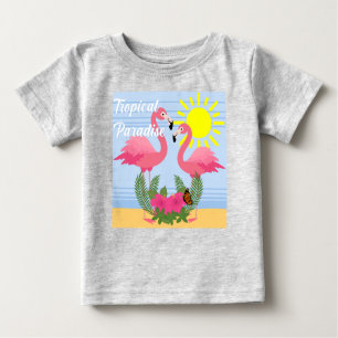Tropisch Paradise Pink Flamingo - Baby Fine Jersey