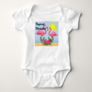 Tropisch Paradise Pink Flamingo - Baby Jersey Body Romper