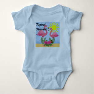 Tropisch Paradise Pink Flamingo - Baby Jersey Body Romper