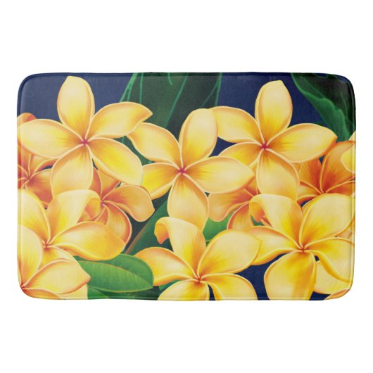 Tropisch Paradise Plumeria Hawaiian Badmat (Voorkant)